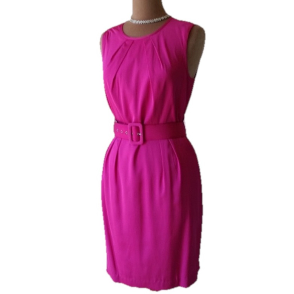 Trina Turk Kentucky Derby Dress Hot Pink with Square Belt - Sz 6 - Picture 10 of 10